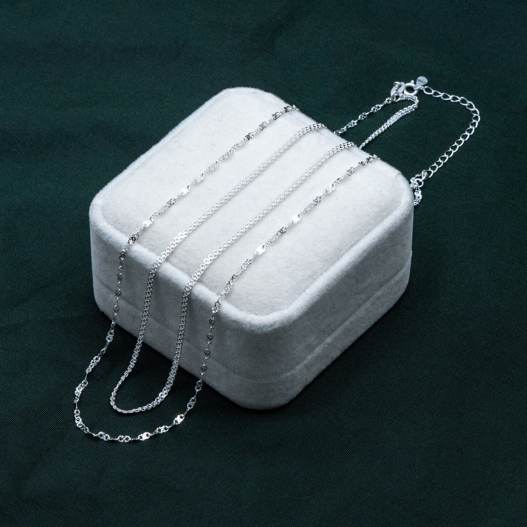 Sterling Silver Double Layer Necklace, Dainty Necklace, Layering Necklaces, Ready to Wear (CY-047)